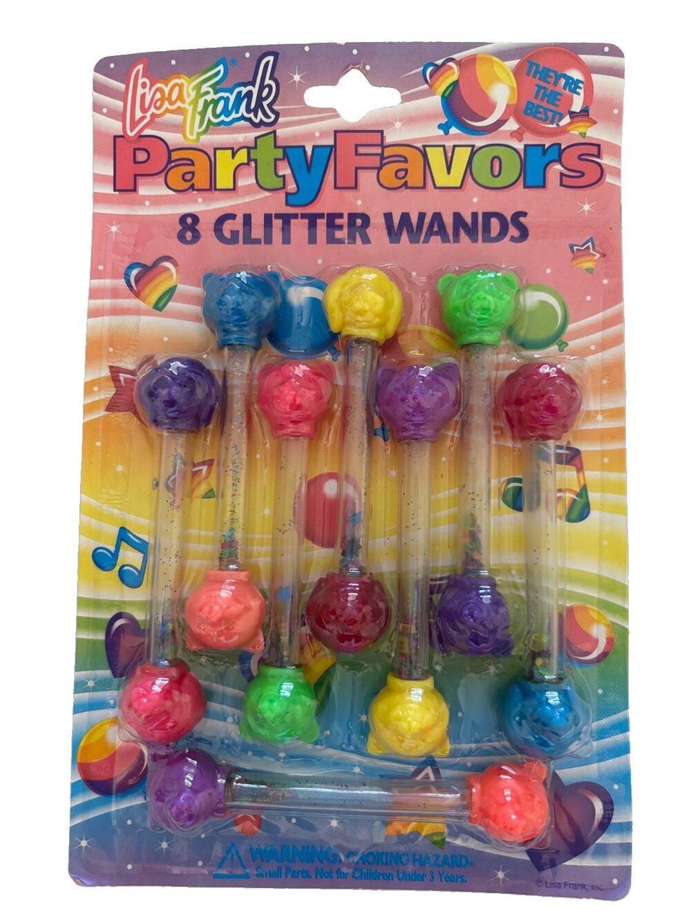 Lisa Frank 8 Glitter Wands Party Favors New Sealed Unopened 1990’s vintage DRY